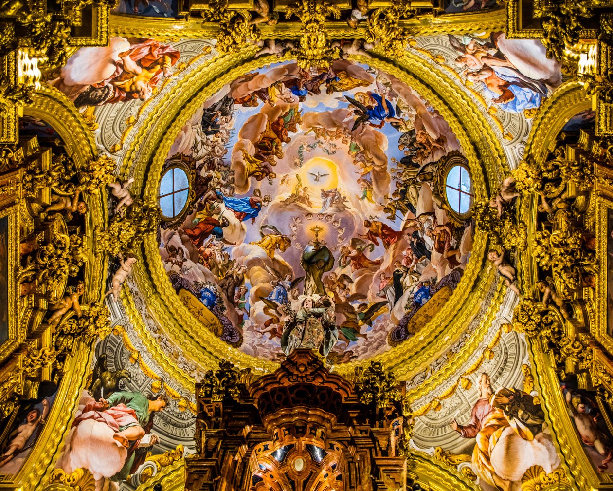Tavan resmi, Sacristy, Carthusian Manastırı La Cartuja, Endülüs'teki Barok Vurgu, Granada, Endülüs, İspanya, Avrupa (fotoğraf) by Unbekannter Künstler