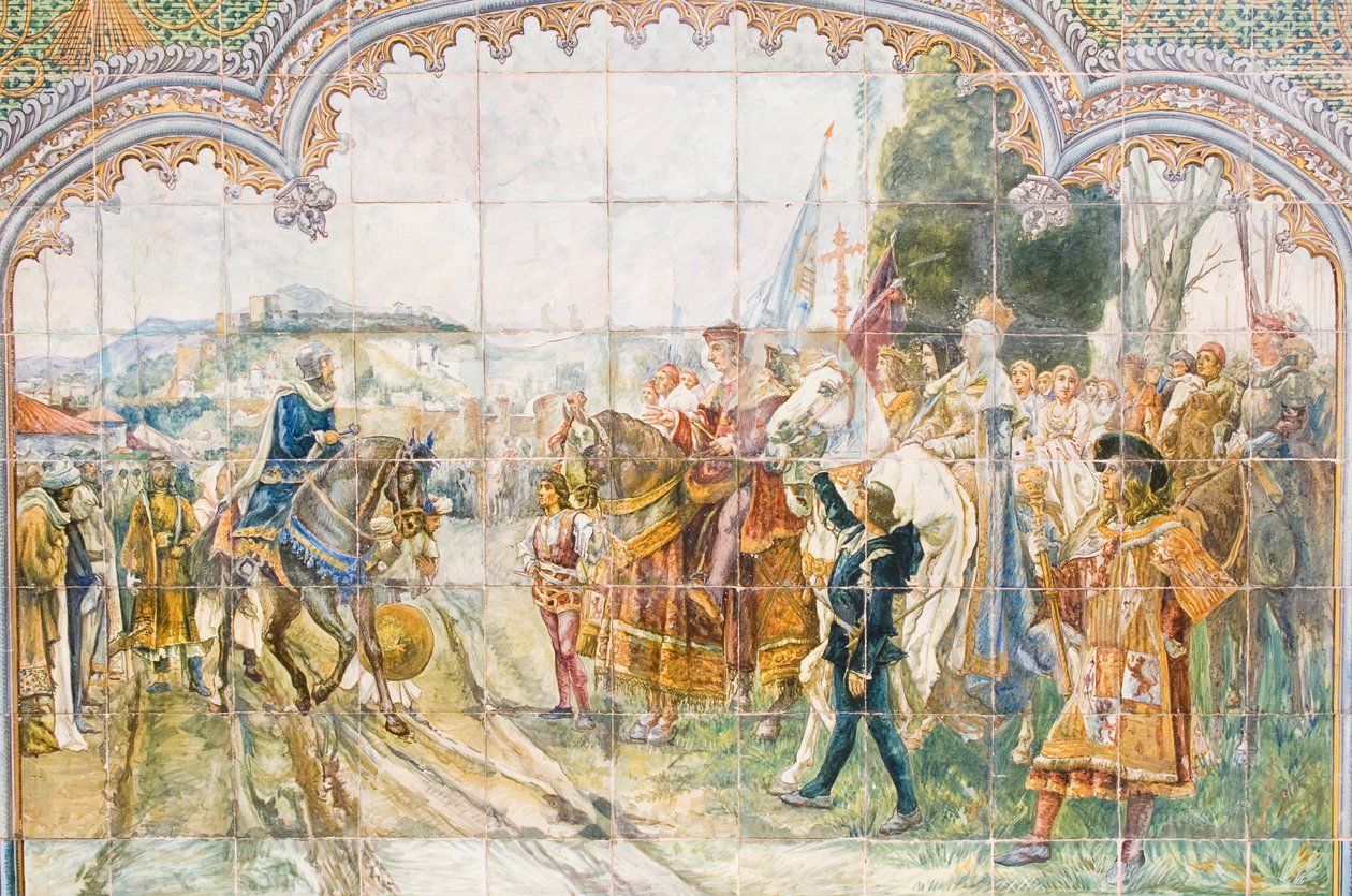 Plaza de España'da Kral Boabdil'i tasvir eden seramik karolar (mozaik) by Unbekannter Künstler