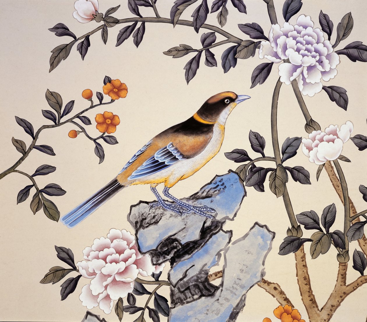 Chinoiserie duvar kağıdı, Marble Hill House, Twickenham, Richmond, Middlesex, Birleşik Krallık by Unbekannter Künstler