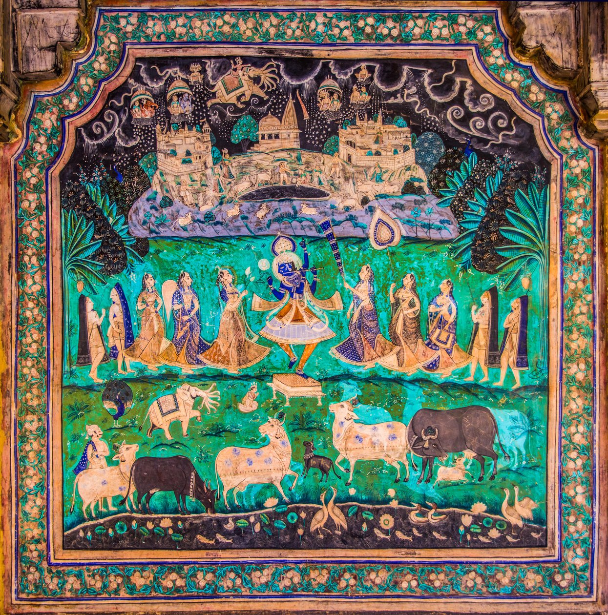 Chittra Shala avlusu, virtüöz ince tablolar, Taragarh Kalesi, Bundi, Bundi, Rajasthan, Hindistan, Asya (fotoğraf) by Unbekannter Künstler