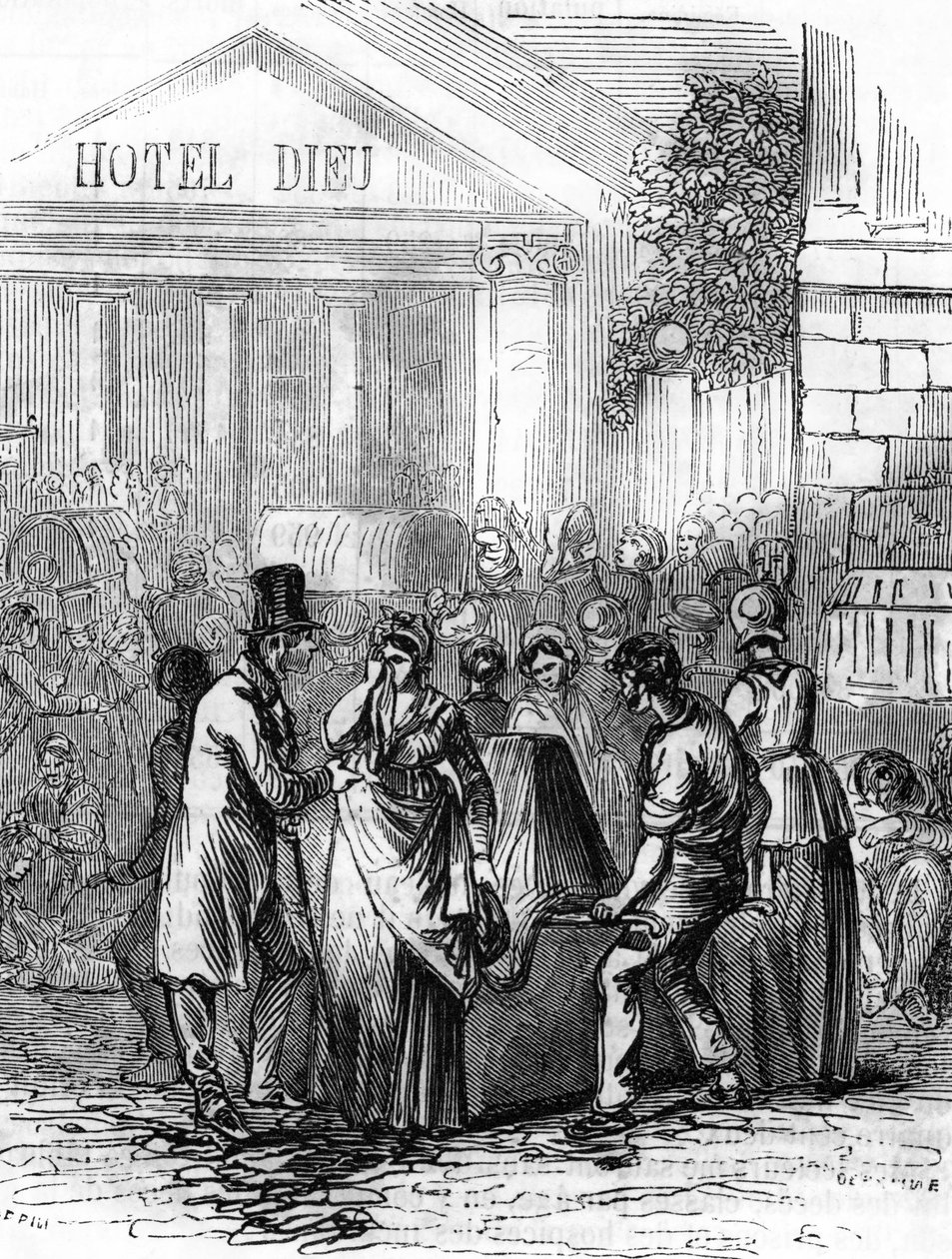 Fransa'da 1832 kolera salgını by Unbekannter Künstler