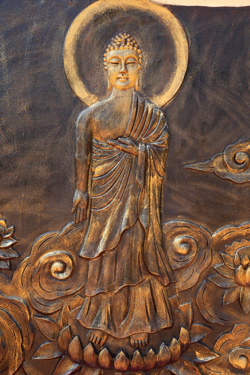 Chua Thien Uzun Budist Pagodası. Sakyamuni Buda. Kiralama para birimi: Gastore of Charity. Tay alın. Vietnam by Unbekannt