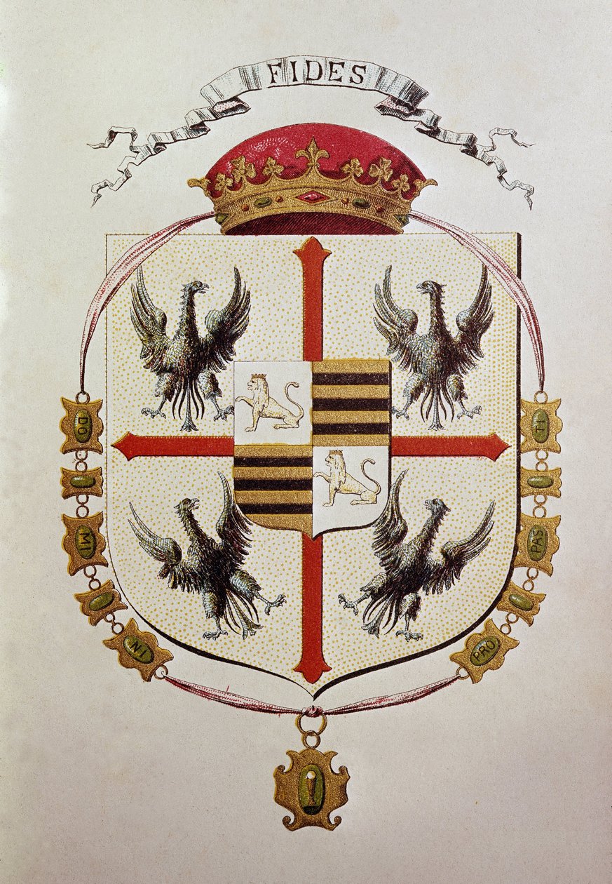 Gonzaga ailesinin arması (gravür) by Unbekannter Künstler