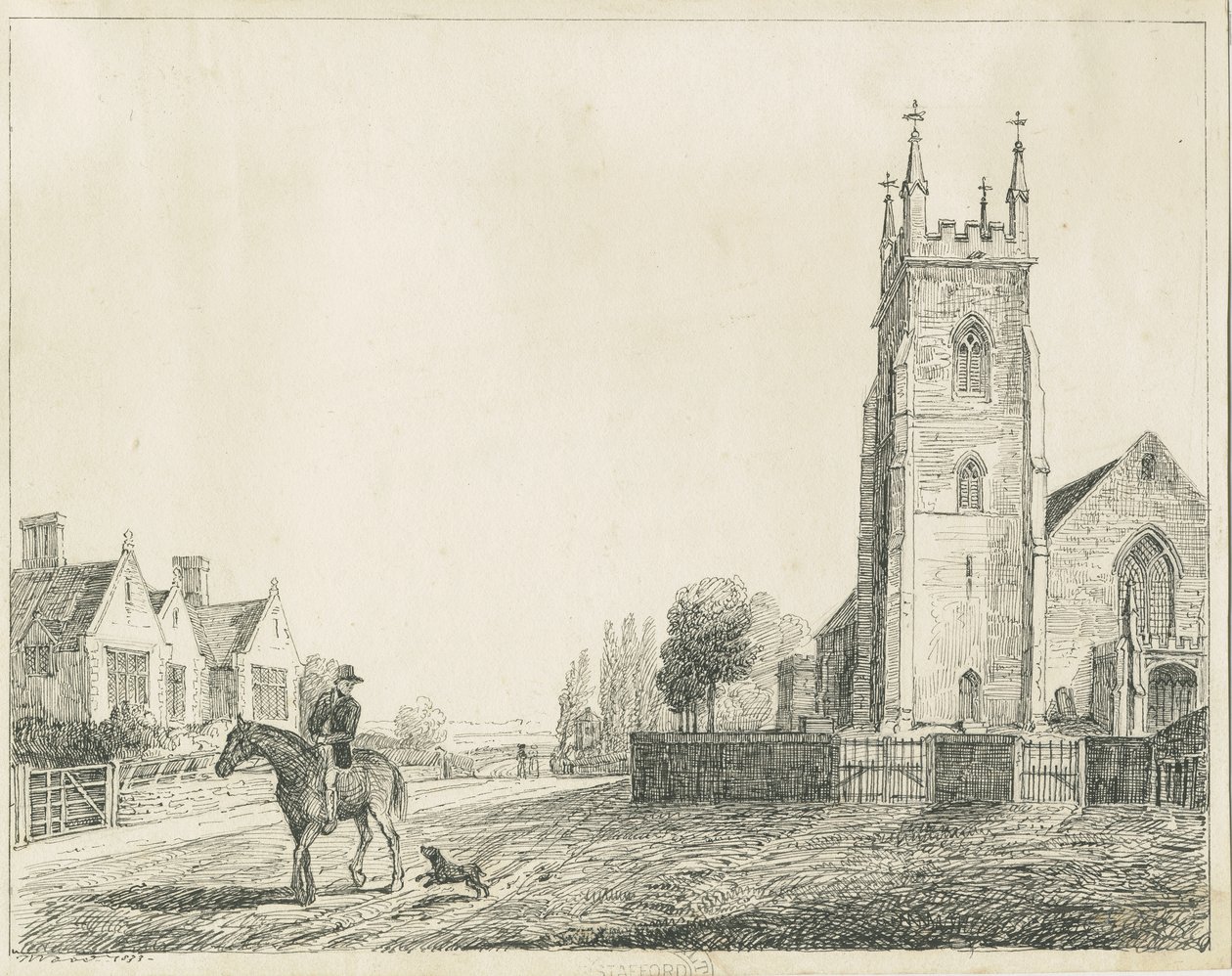Colwich Kilisesi: kalem kroki, 1833 by Unbekannt