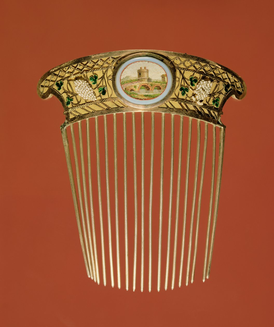 Comb, Paris 1788-1805 (altın, gümüş, inciler, emaye ve mozaik) by Unbekannt
