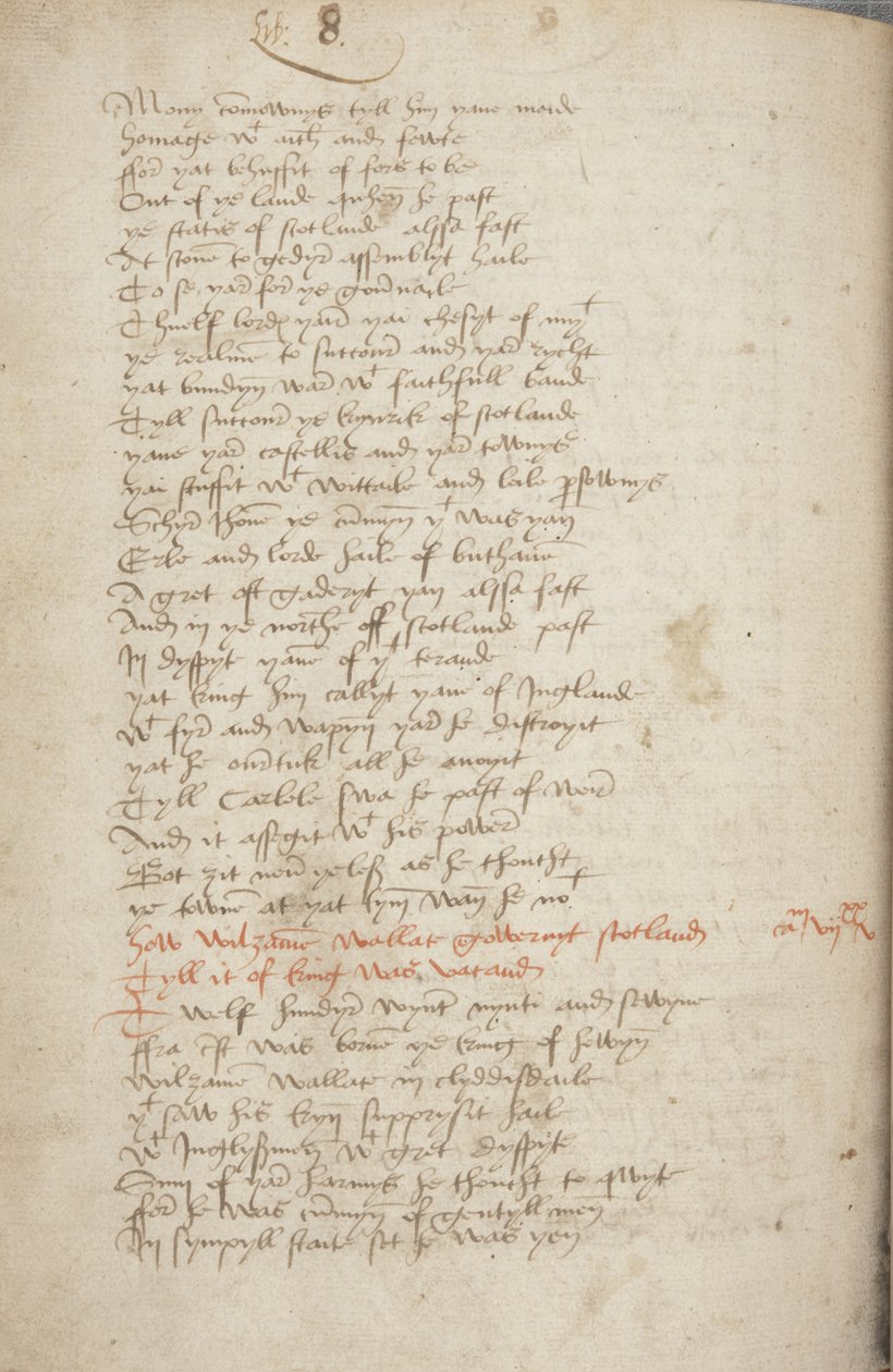 Chronicle Andrew of Wyntoun, Fol 319 verso, detay, c.1550 (kağıt üzerine mürekkep) by Unbekannt