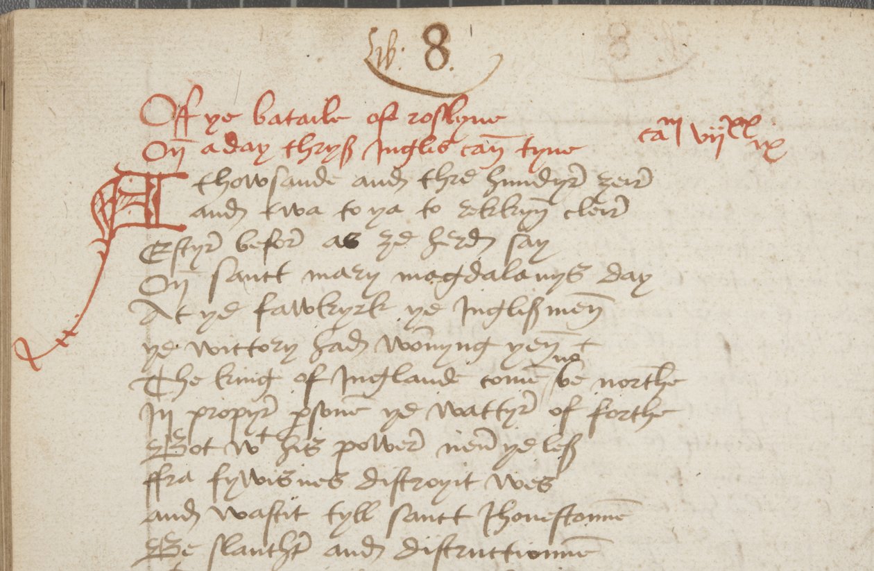 Chronicle Andrew of Wyntoun, Fol 325 verso, detay, c.1550 (kağıt üzerine mürekkep) by Unbekannt