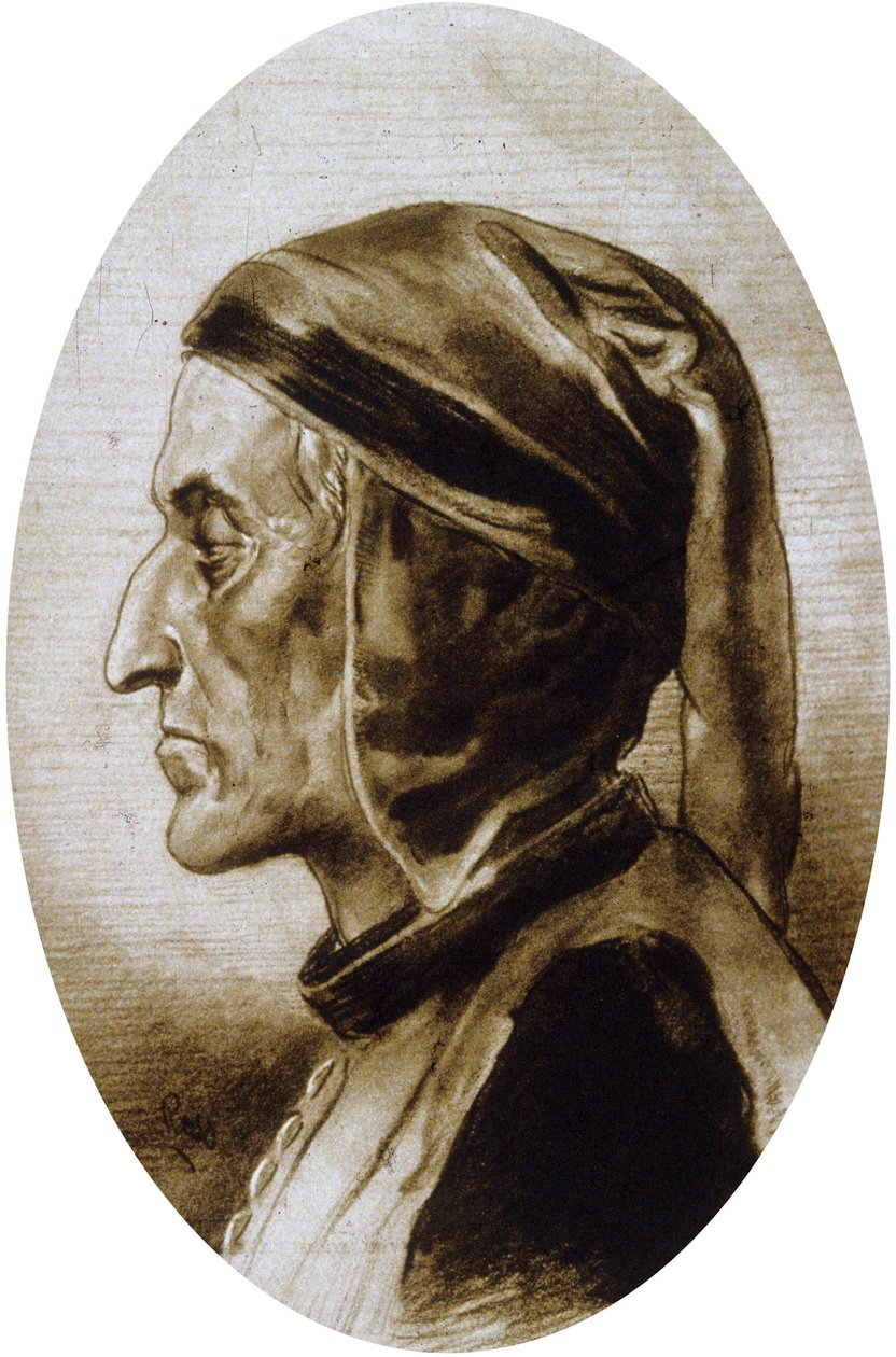 Dante Alighieri (çizim) by Unbekannter Künstler