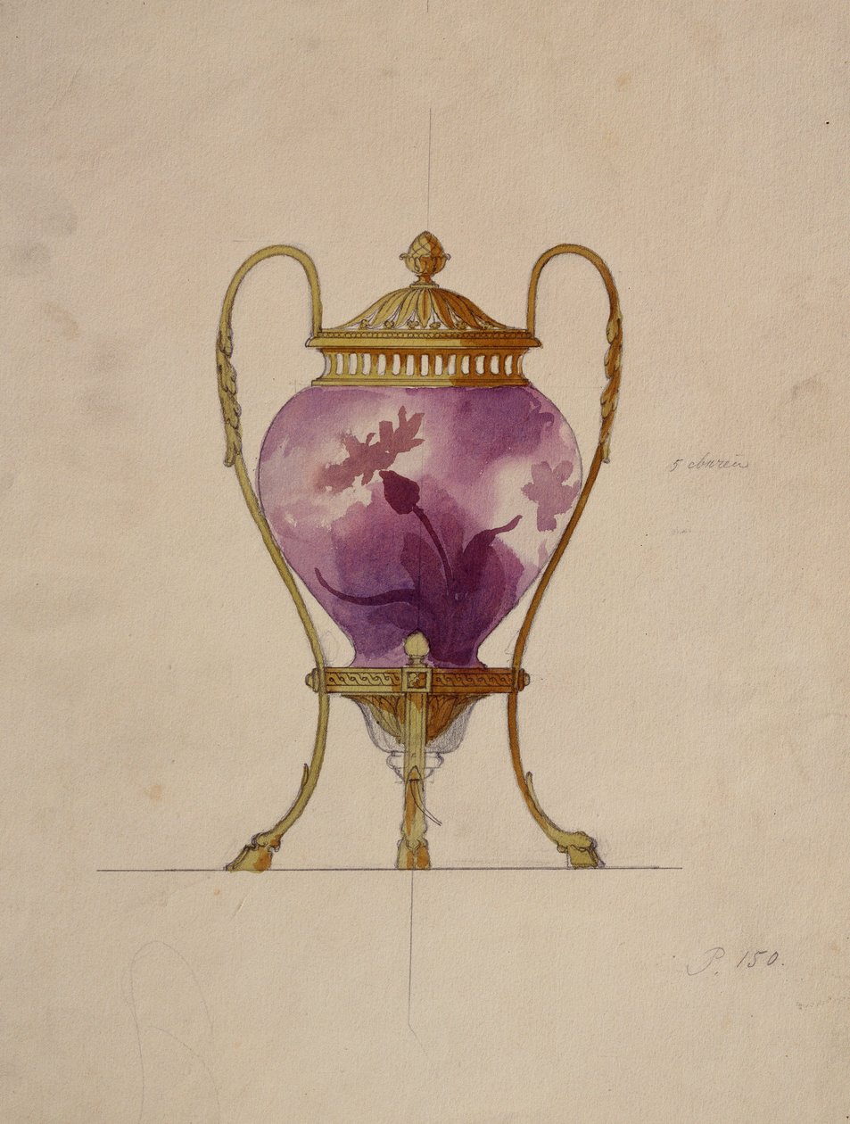 Monte edilmiş Art Nouveau cam brule-parfum için tasarım, House of Carl Faberge by Unbekannt