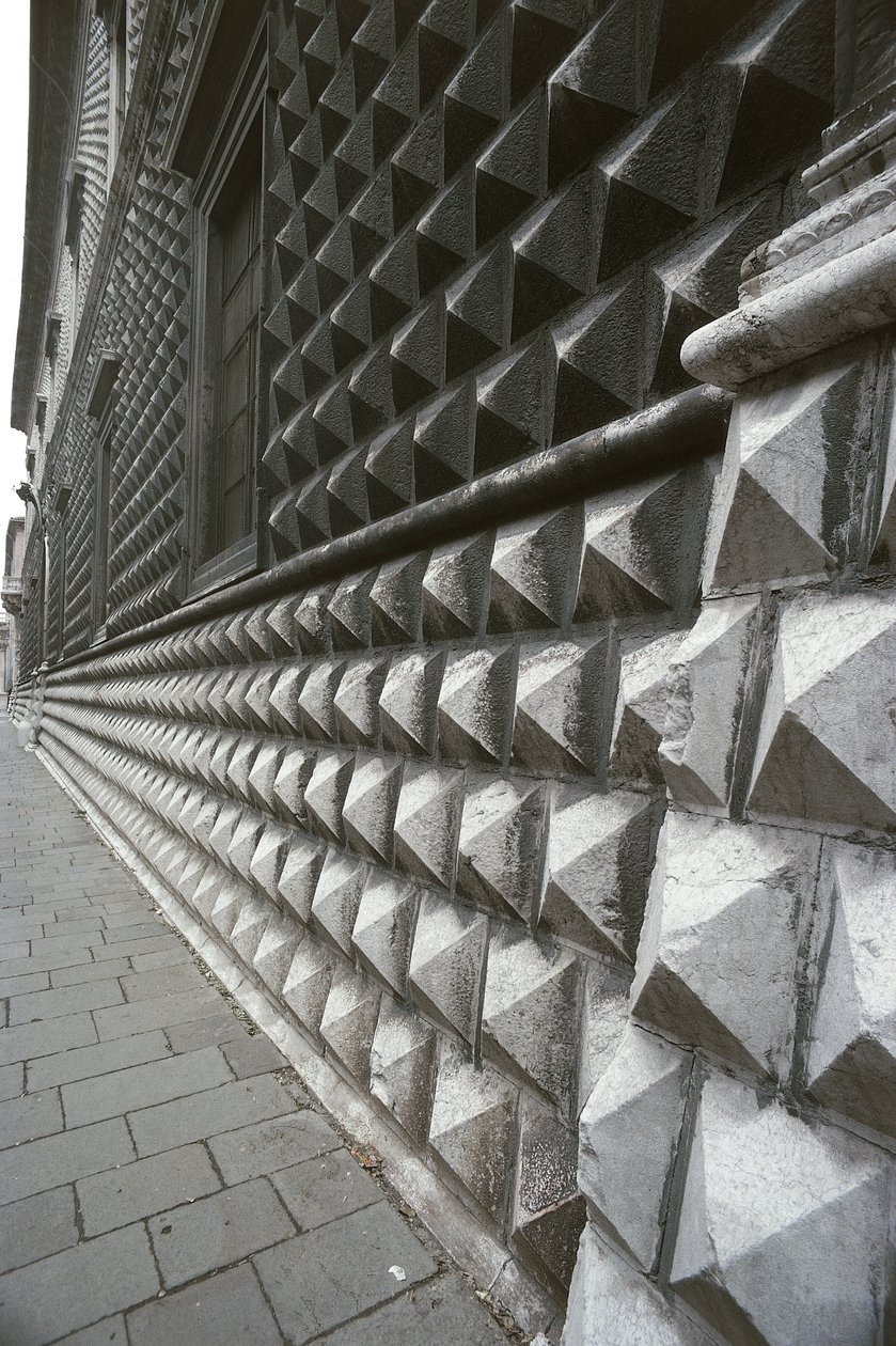 Palazzo dei Diamanti, Ferrara, İtalya cephesinin detayı (fotoğraf) by Benjamin Baud