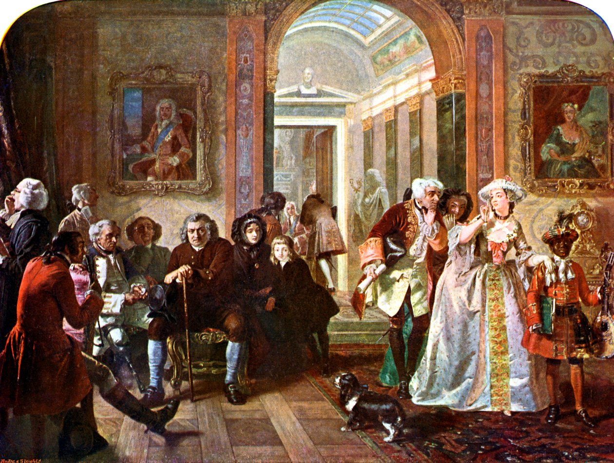 Doktor Johnson, Lord Chesterfield'ın bekleme odasında by Unbekannter Künstler