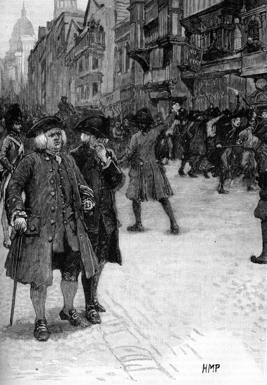 Dr Samuel Johnson, Gordon İsyanlarını izliyor by Unbekannter Künstler
