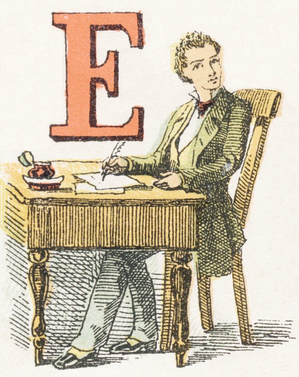 E - Ecrivain - Childish Alphabet, Editions Gordinne 1920 (gravür) by Unbekannt