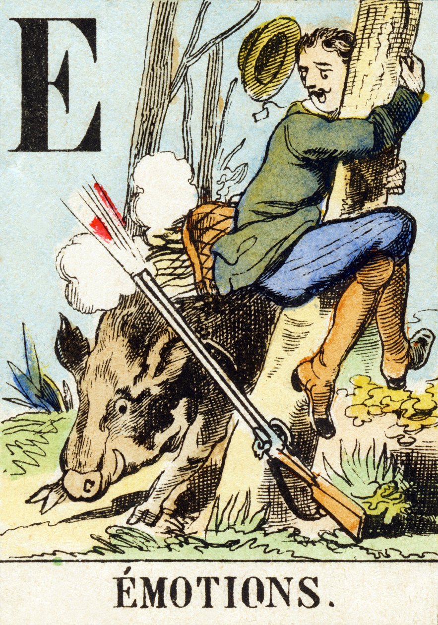 E : Duygular - Avcılık Alfabesi, c.1890 (gravür) by Unbekannt