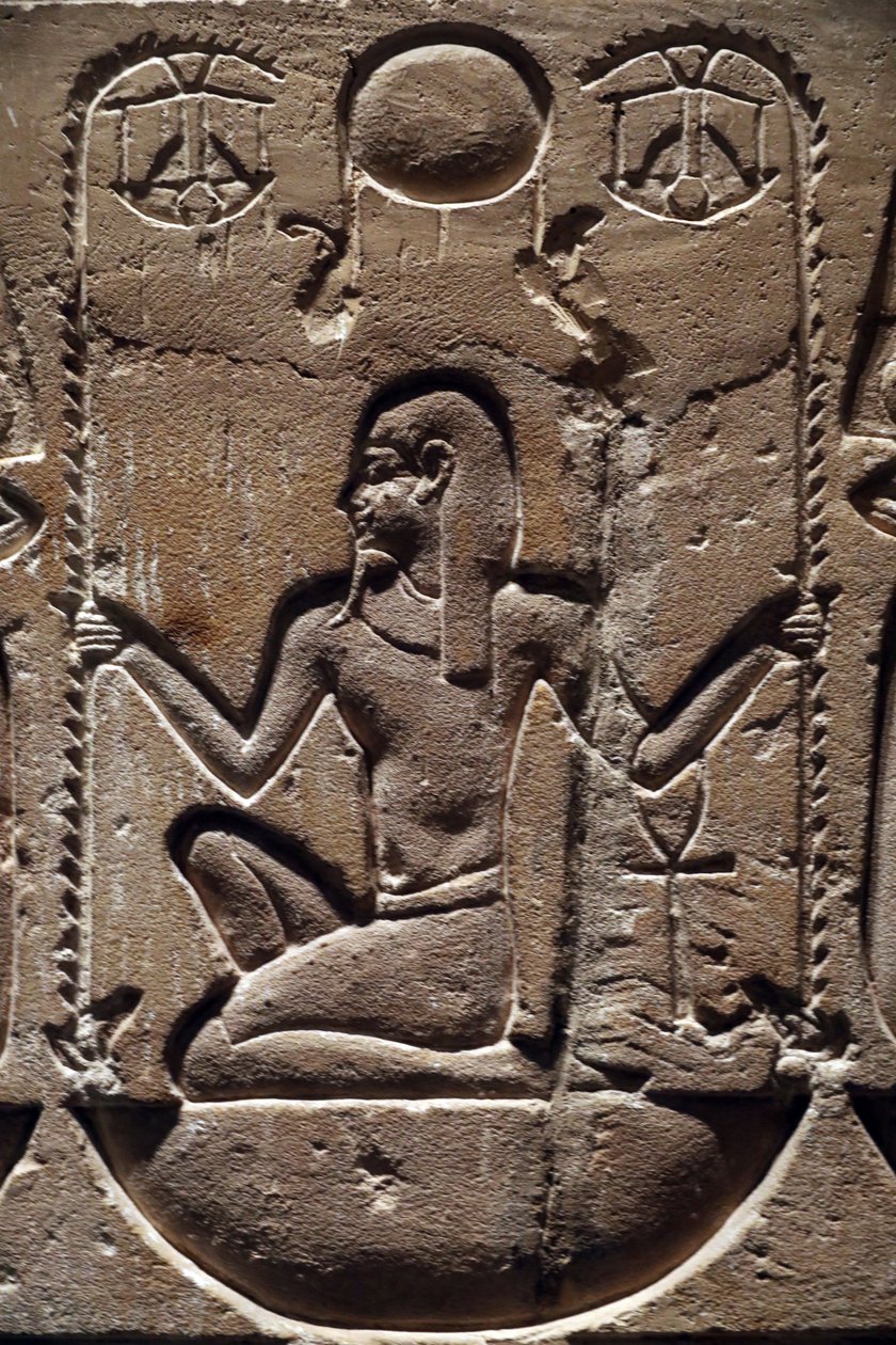 Mısır, Medamud, Montu tapınak kapısı, detay 221-205 M.Ö. by Unbekannter Künstler