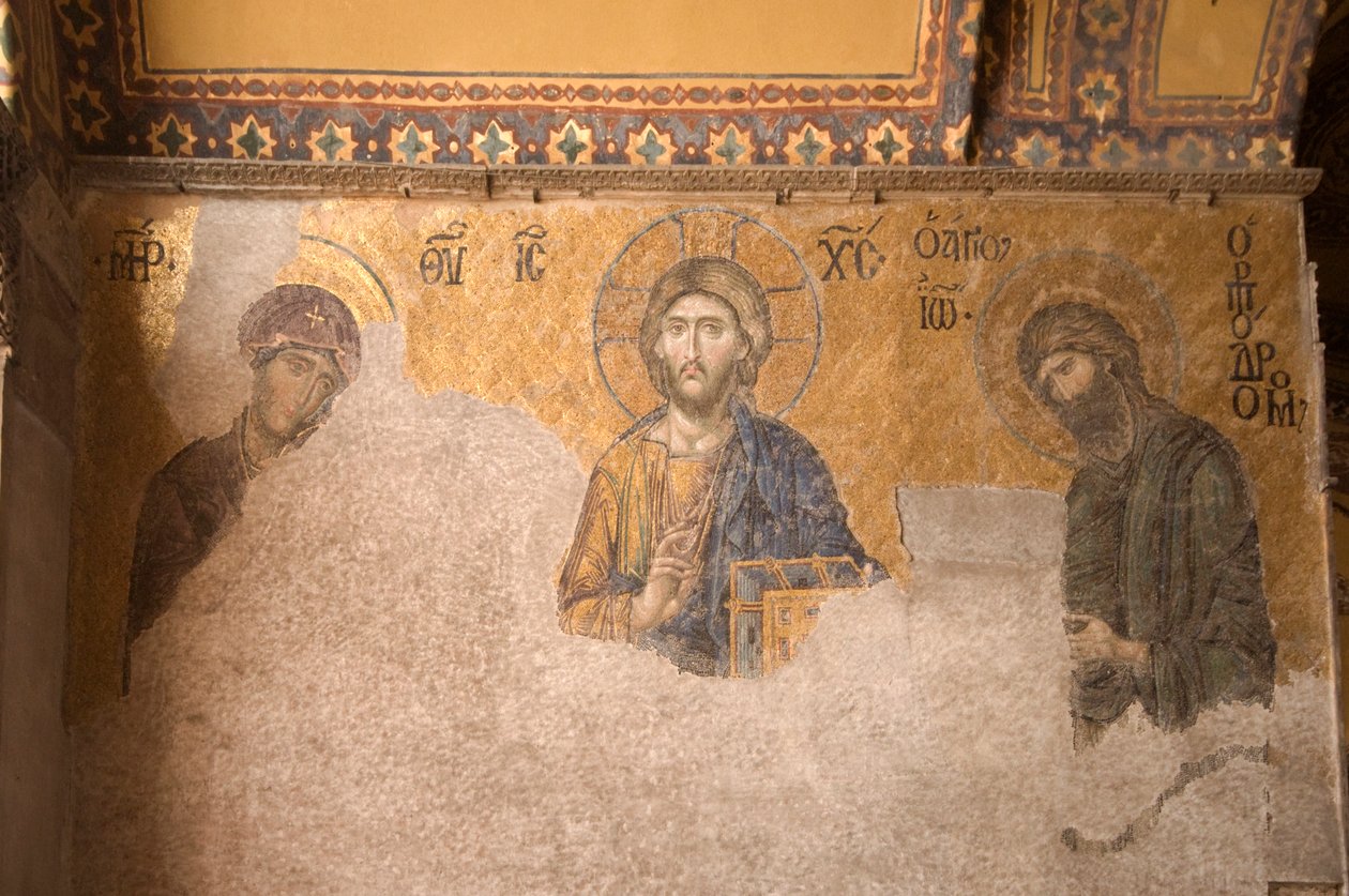 Avrupa-Asya, Türkiye, İstanbul, Aya Sofya Müzesi (MS 537, eski cami ve kilise), İsa, Meryem ve Vaftizci Yahya