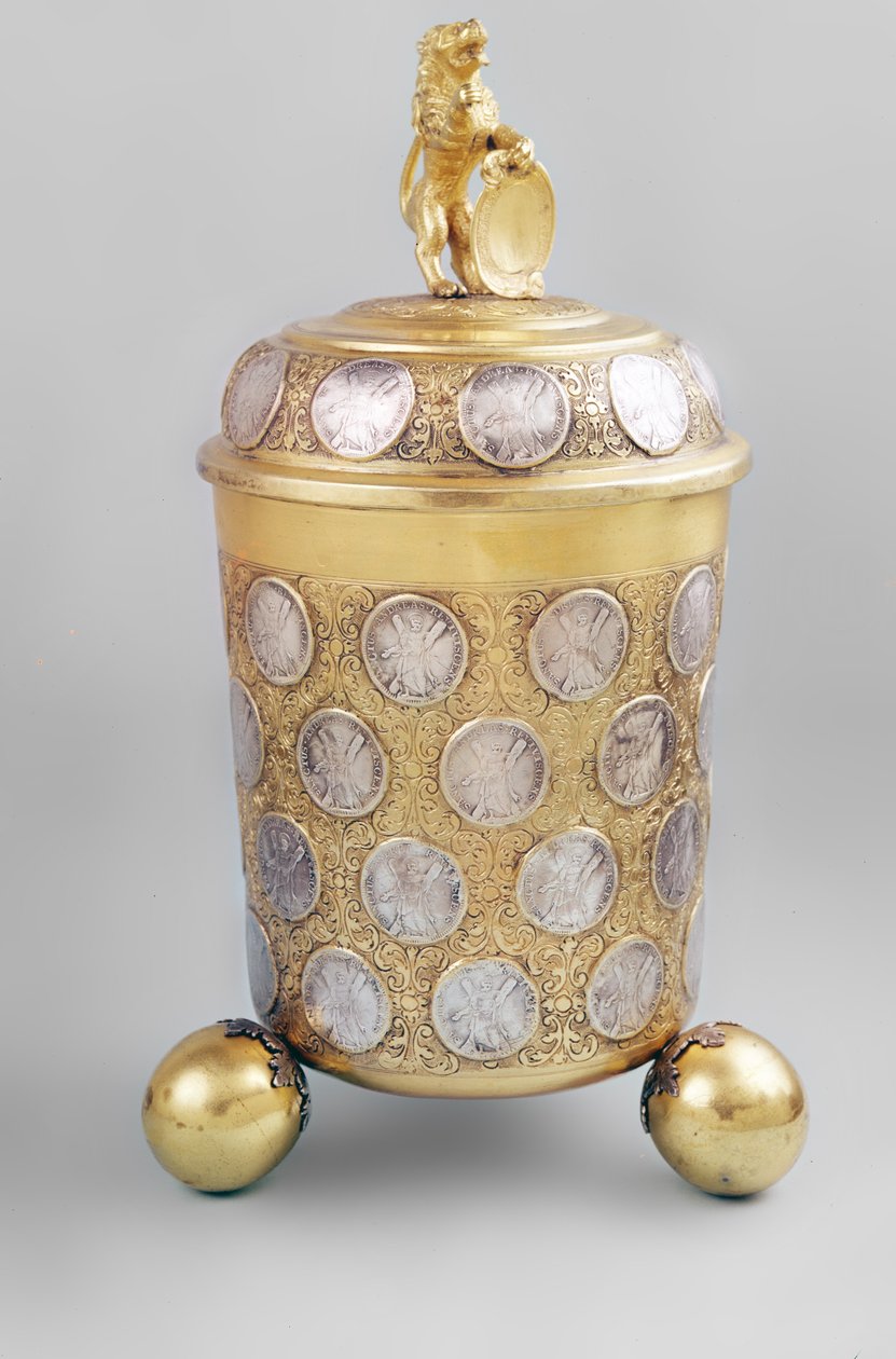 Flagon, Augsburg, madeni paralarla süslenmiş by Unbekannt