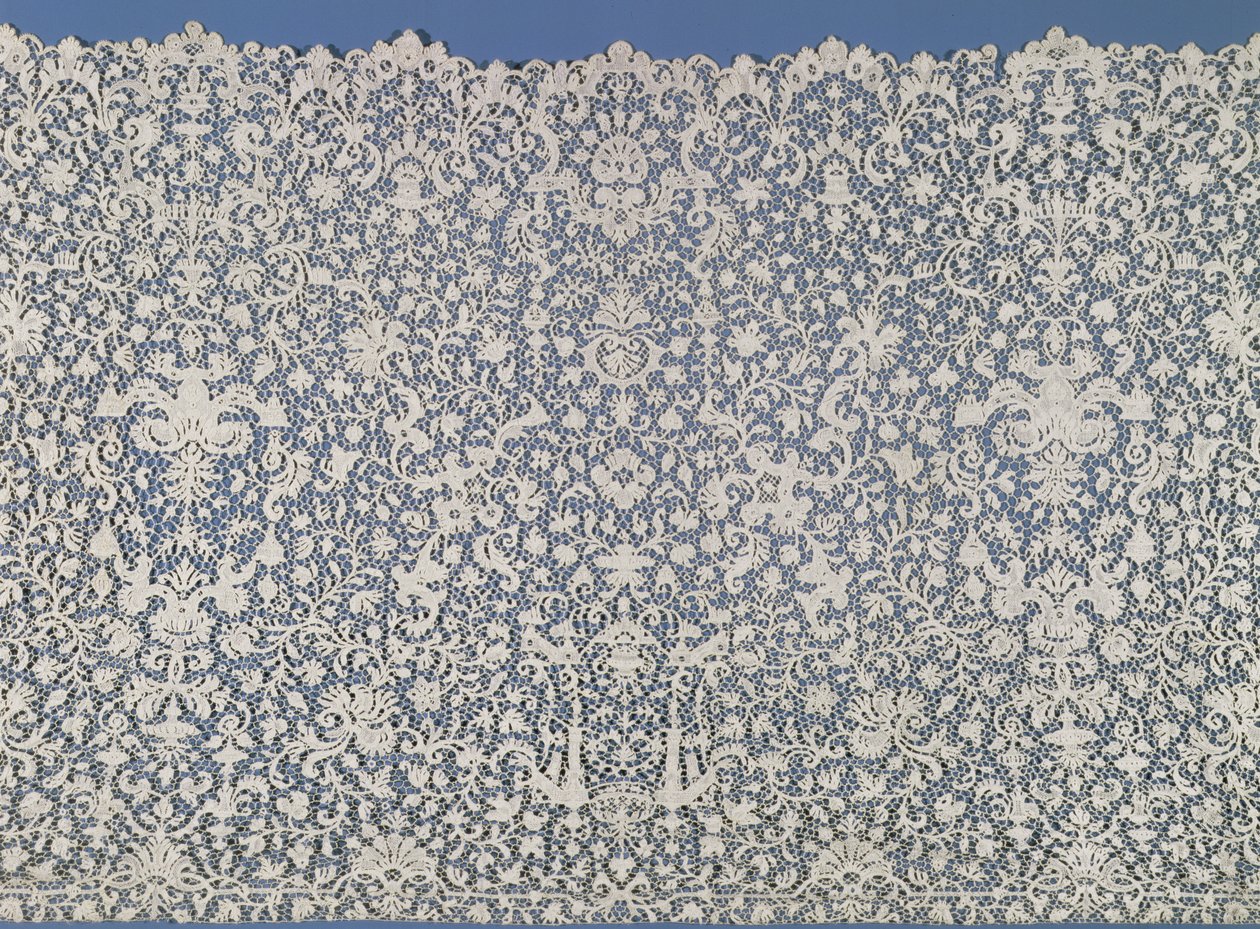 Fırfır güpür dantel, Fransız, c.1700 (keten, iplik) by Unbekannt