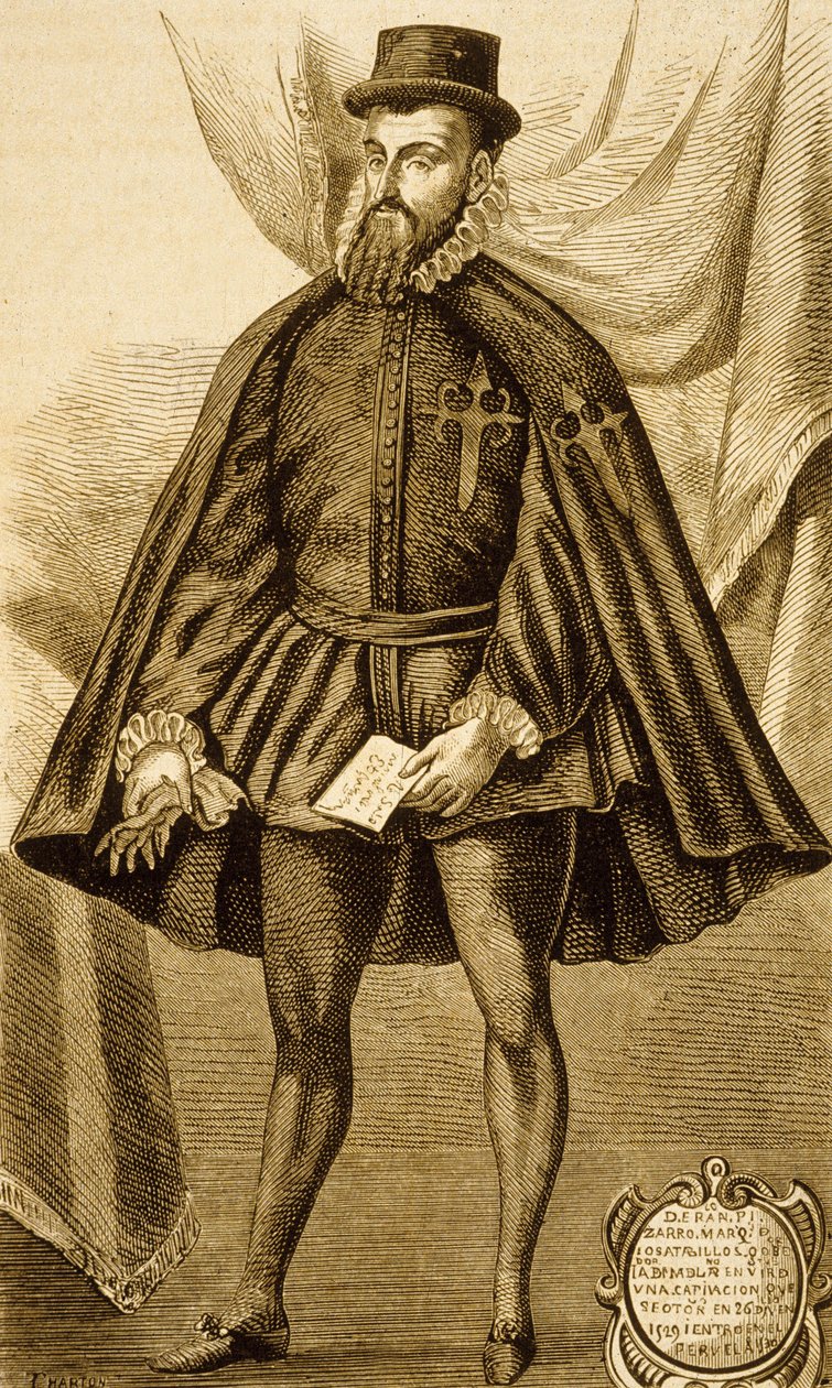Francisco Pizarro (gravür) by Unbekannter Künstler