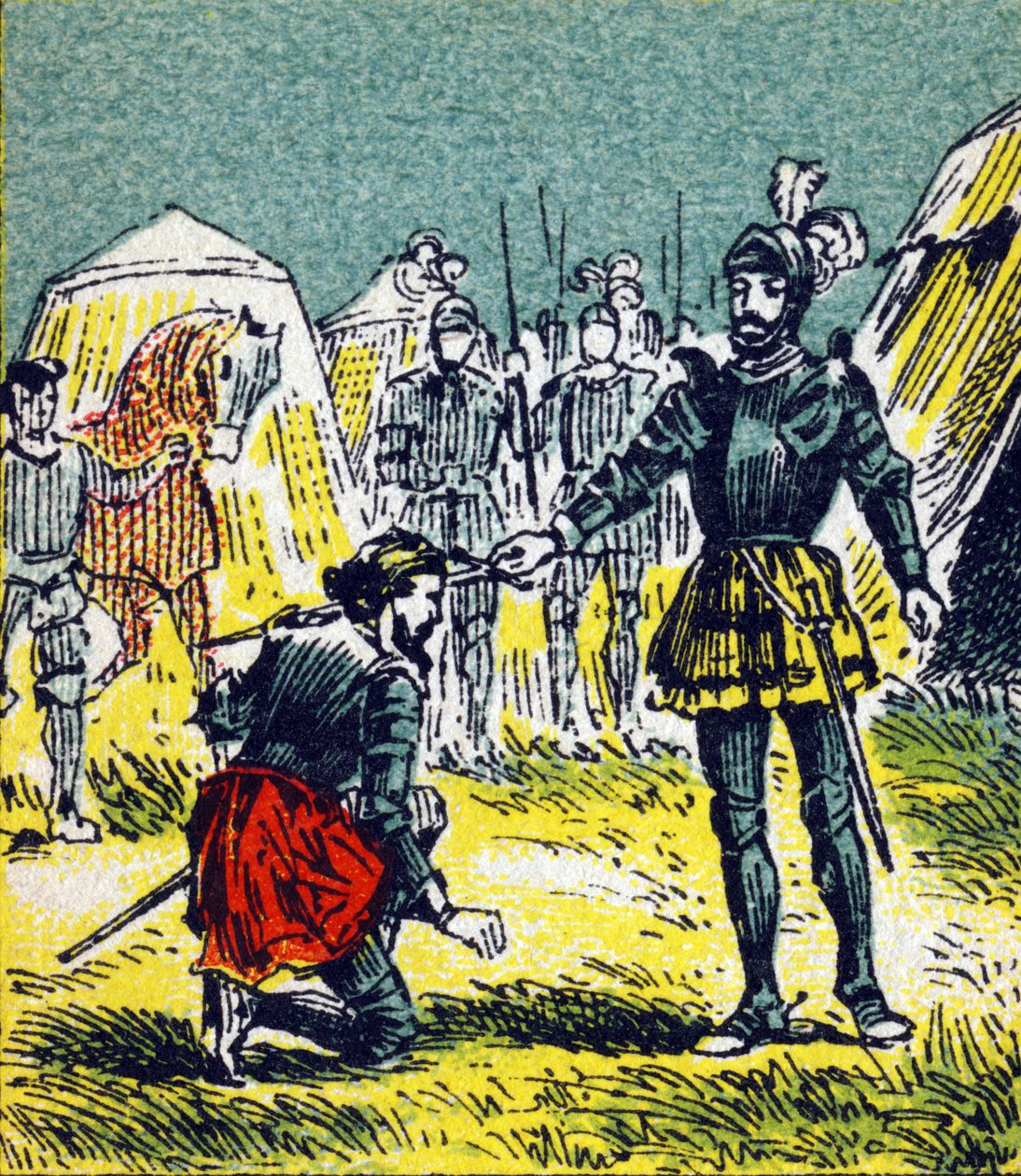 Francois I şövalye silahı Bayard tarafından 15 Eylül