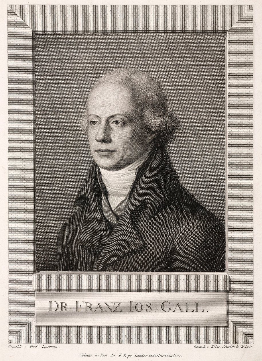 Franz Joseph Gall, Alman anatomist ve frenolog, c 1800 by Unbekannt