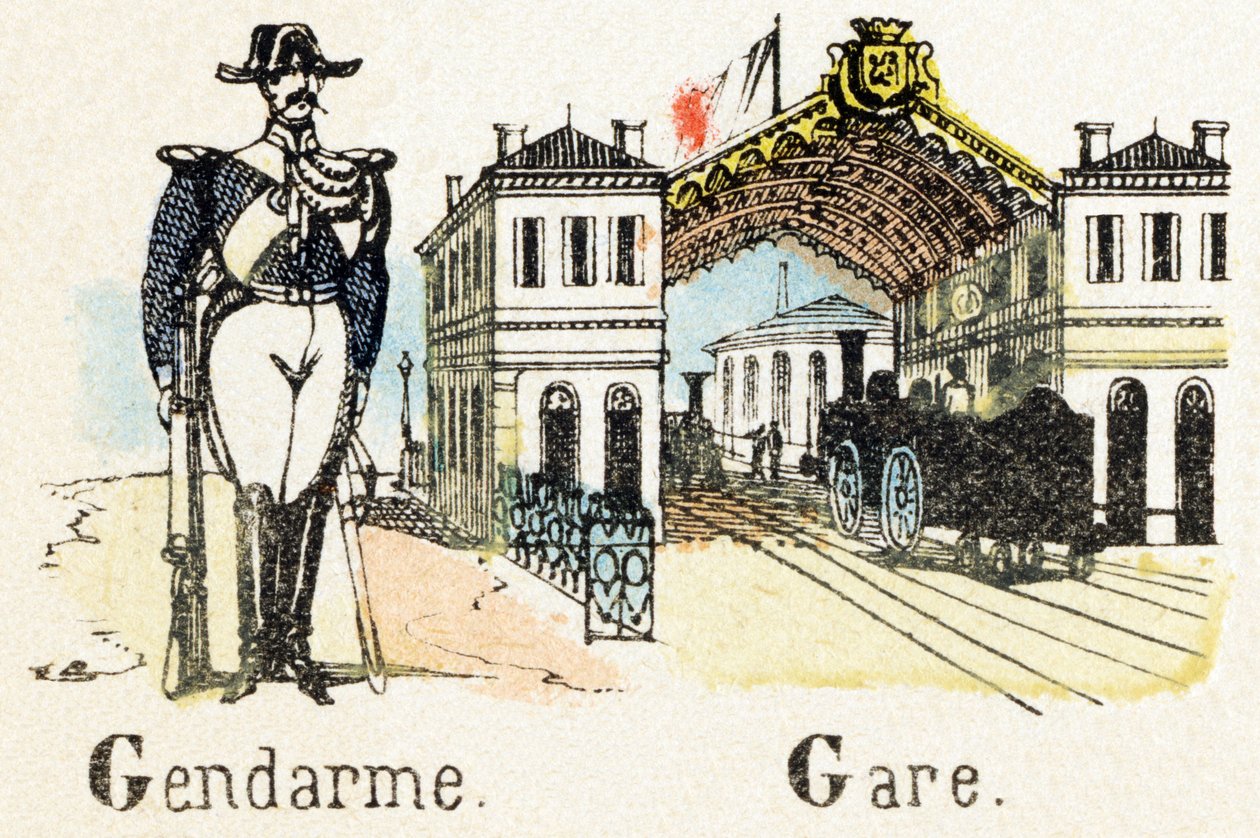 G - Jandarma Gare - Alfabe - çocuk eğlencesi - Görüntü epinal, popüler seri c.1890 (illüstrasyon) by Unbekannt