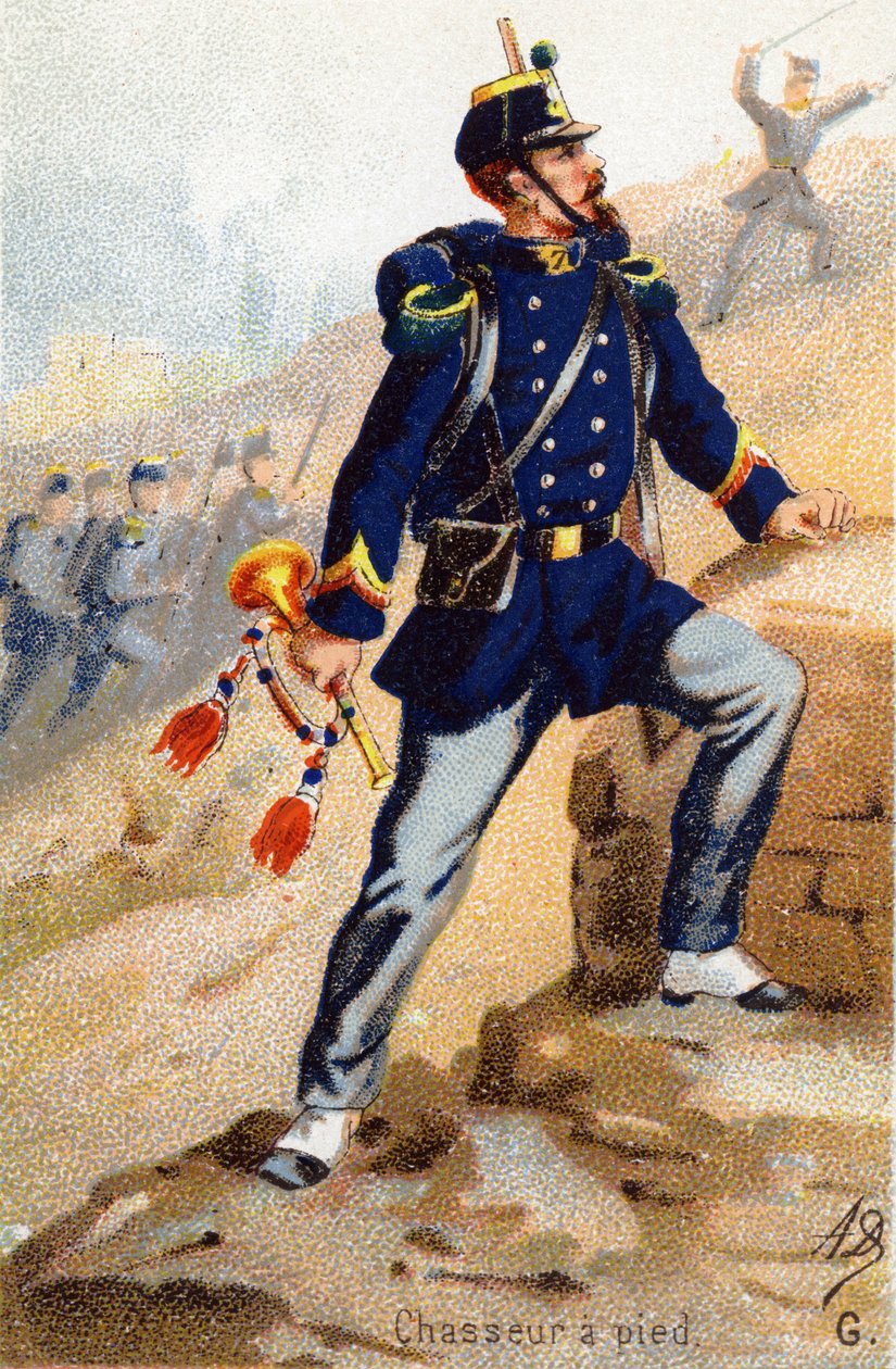G: Ayak avcısı. "Askeri Alfabe" gravürü. Illustrator