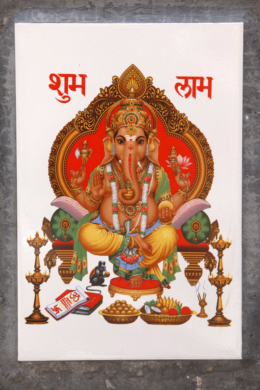 Seramik karo üzerinde Ganesh resmi, Rishikesh, Hindistan by Unbekannt