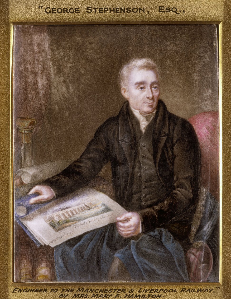 George Stephenson, İngiliz demiryolu mühendisi by Unbekannt