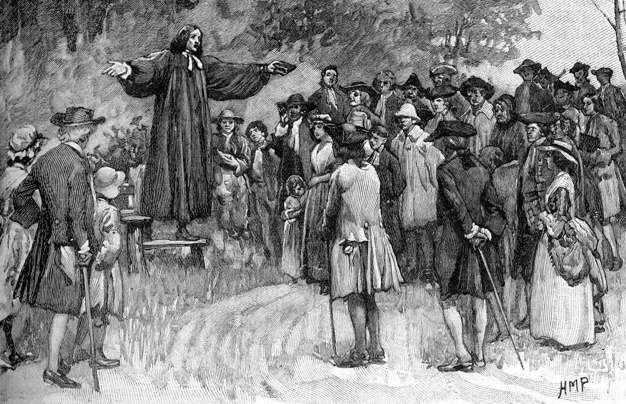 George Whitefield kolonilerde vaaz veriyor by Unbekannter Künstler