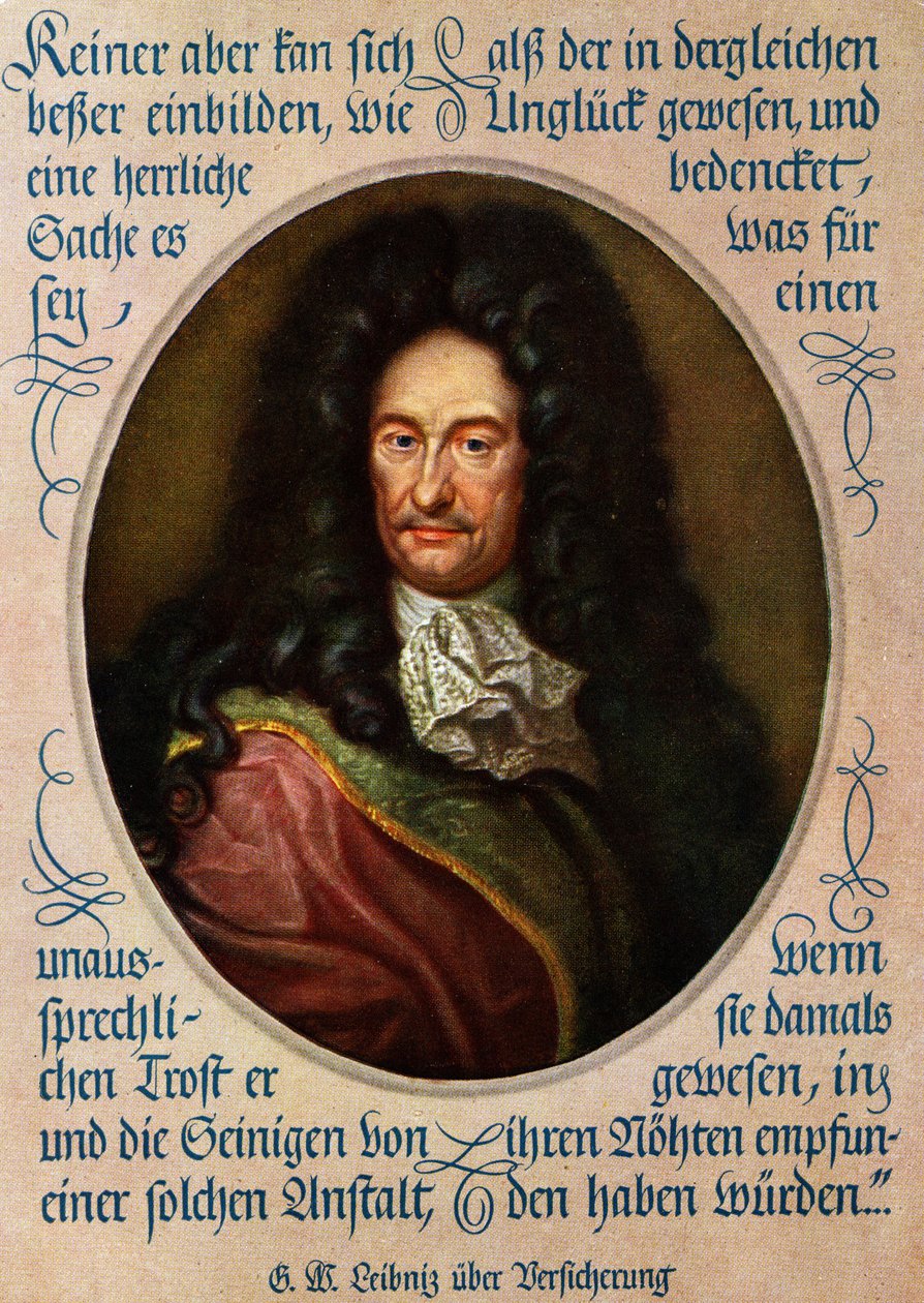 Gottfried Wilhelm Leibniz Alman Filozof portresi (baskı) by Unbekannter Künstler