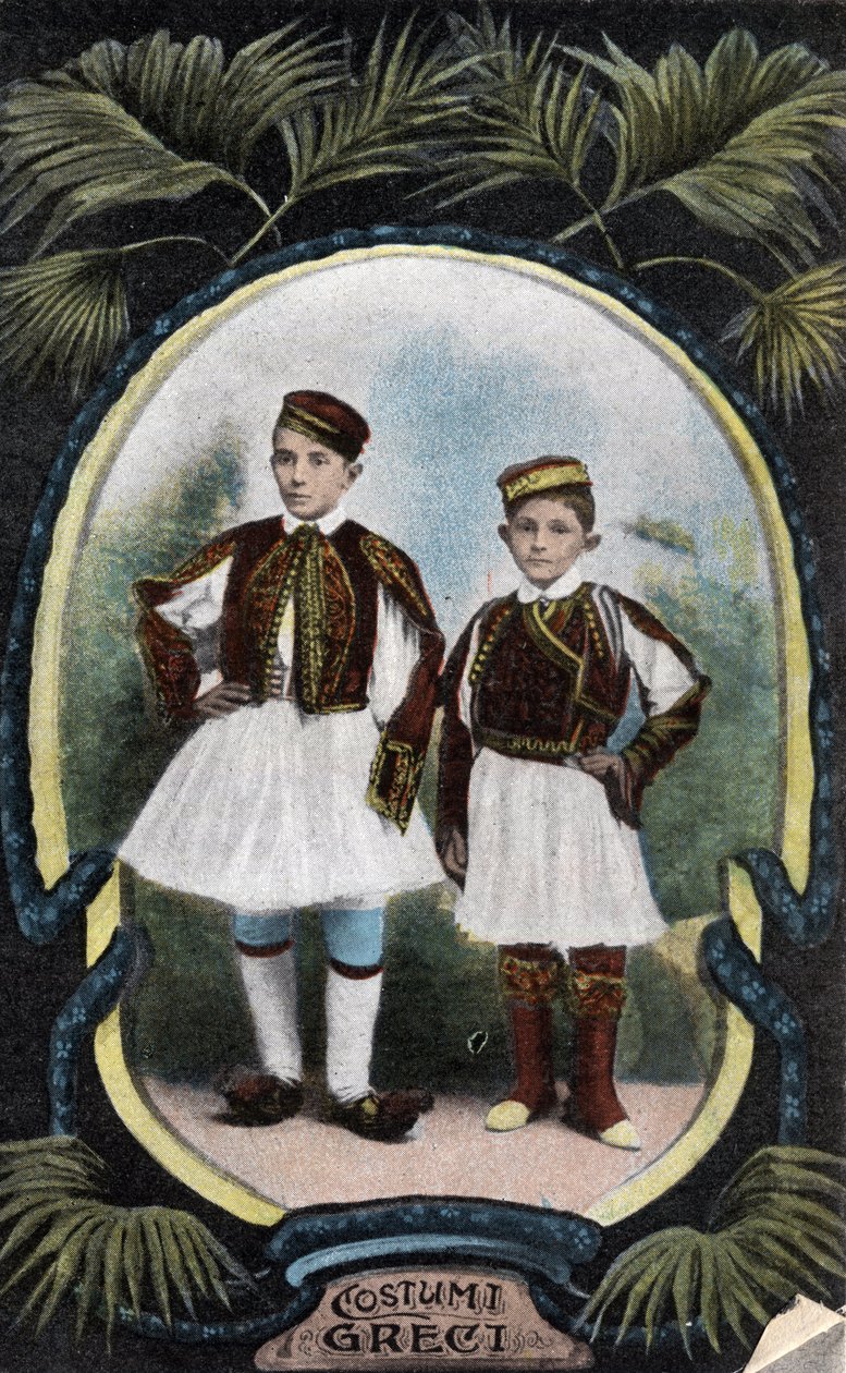 Yunanistan: Çocuklar için Yunan kostümleri - Kartpostal 1914-1918 by Unbekannt