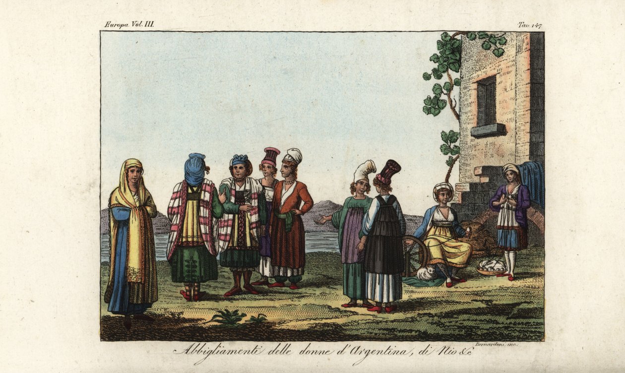 Yunan ve İtalyan kadın kostümü by Unbekannt