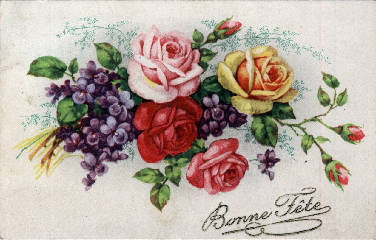 Fete des Meres için tebrik kartı: 1945 tarihli kartpostal by Unbekannt