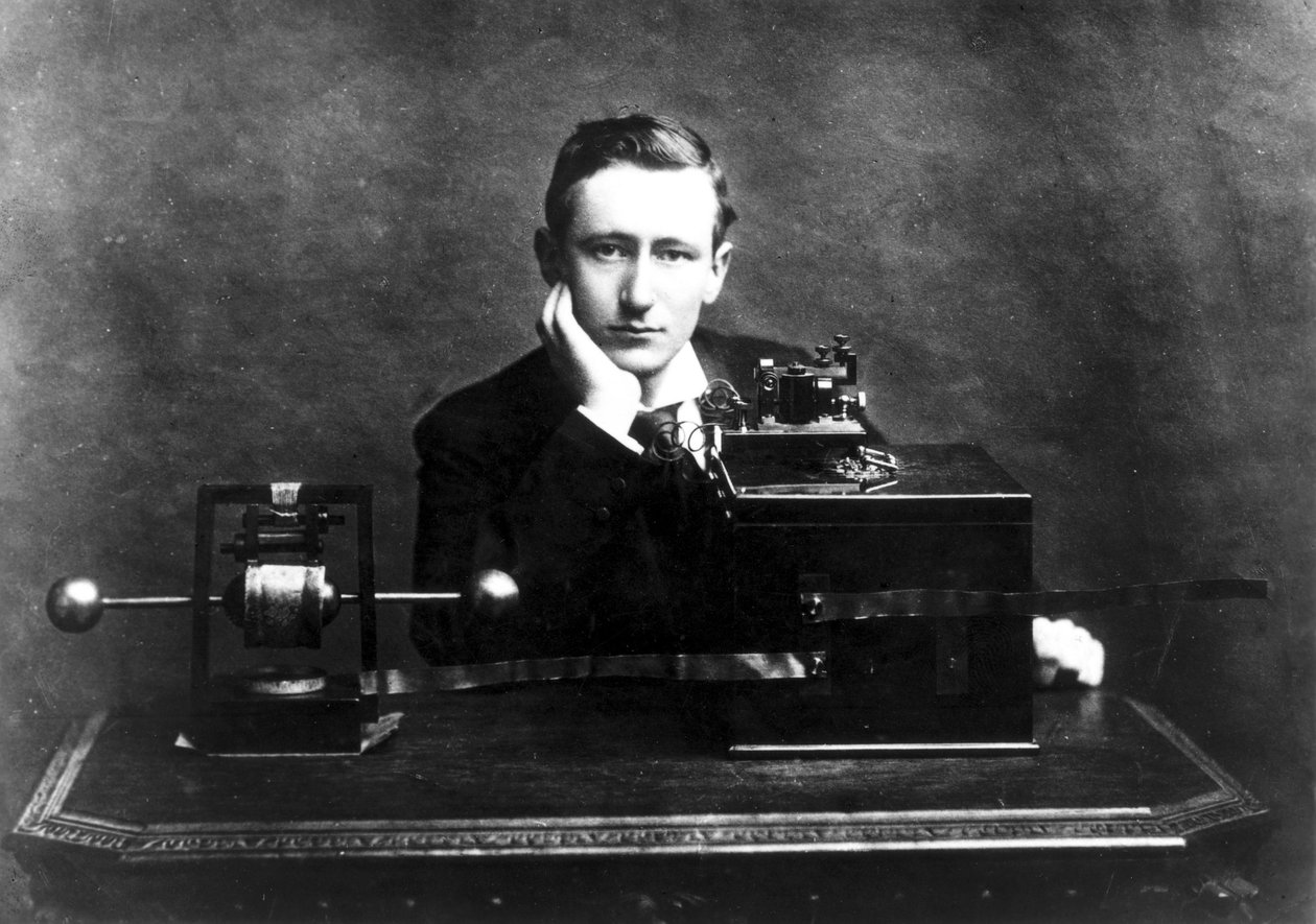 Guglielmo Marconi, İtalyan radyo öncüsü, c 1900 by Unbekannt