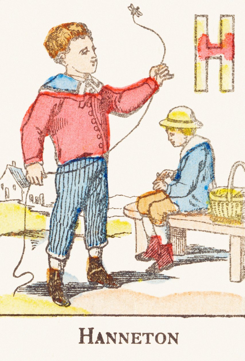 H: Cockchafer - "Alphabet des jeux"den gravür, yaklaşık 1890 by Unbekannt