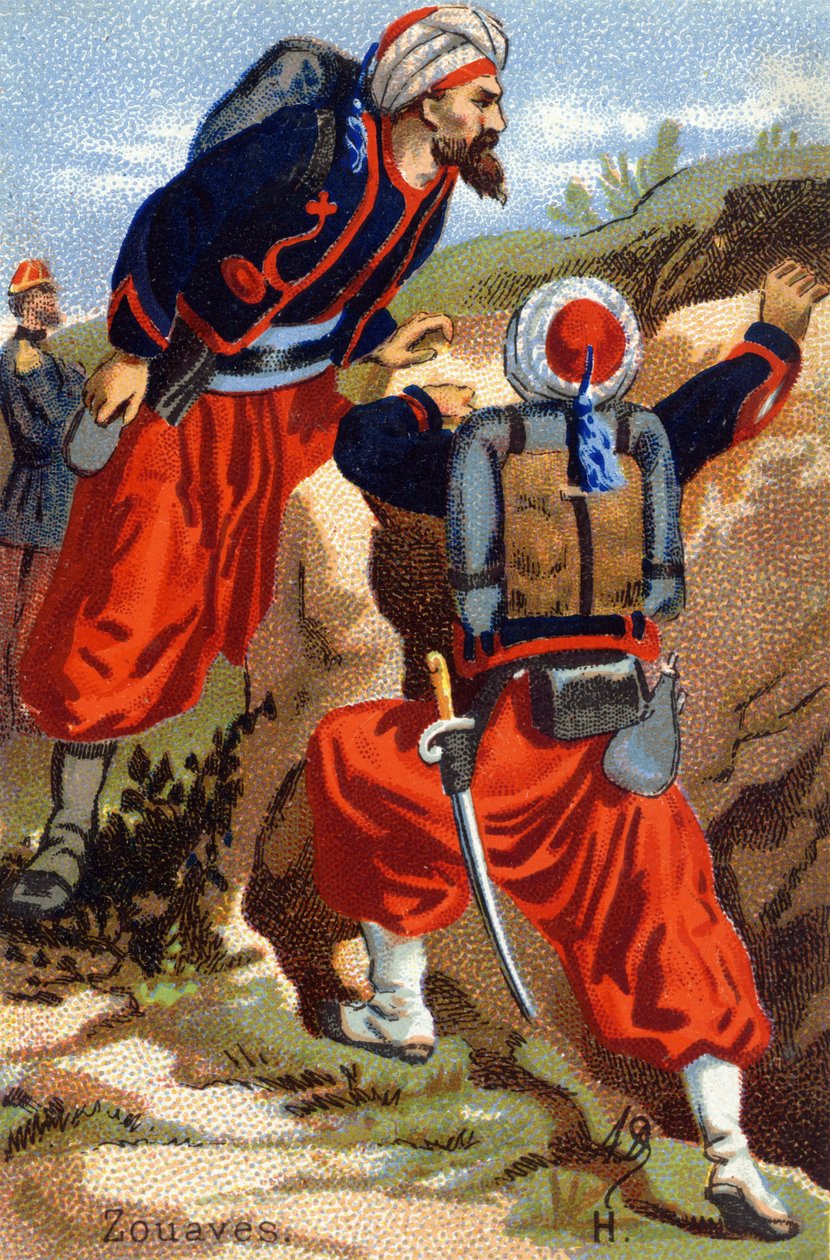H: Zouaves. "Askeri Alfabe" gravürü. Illustrator