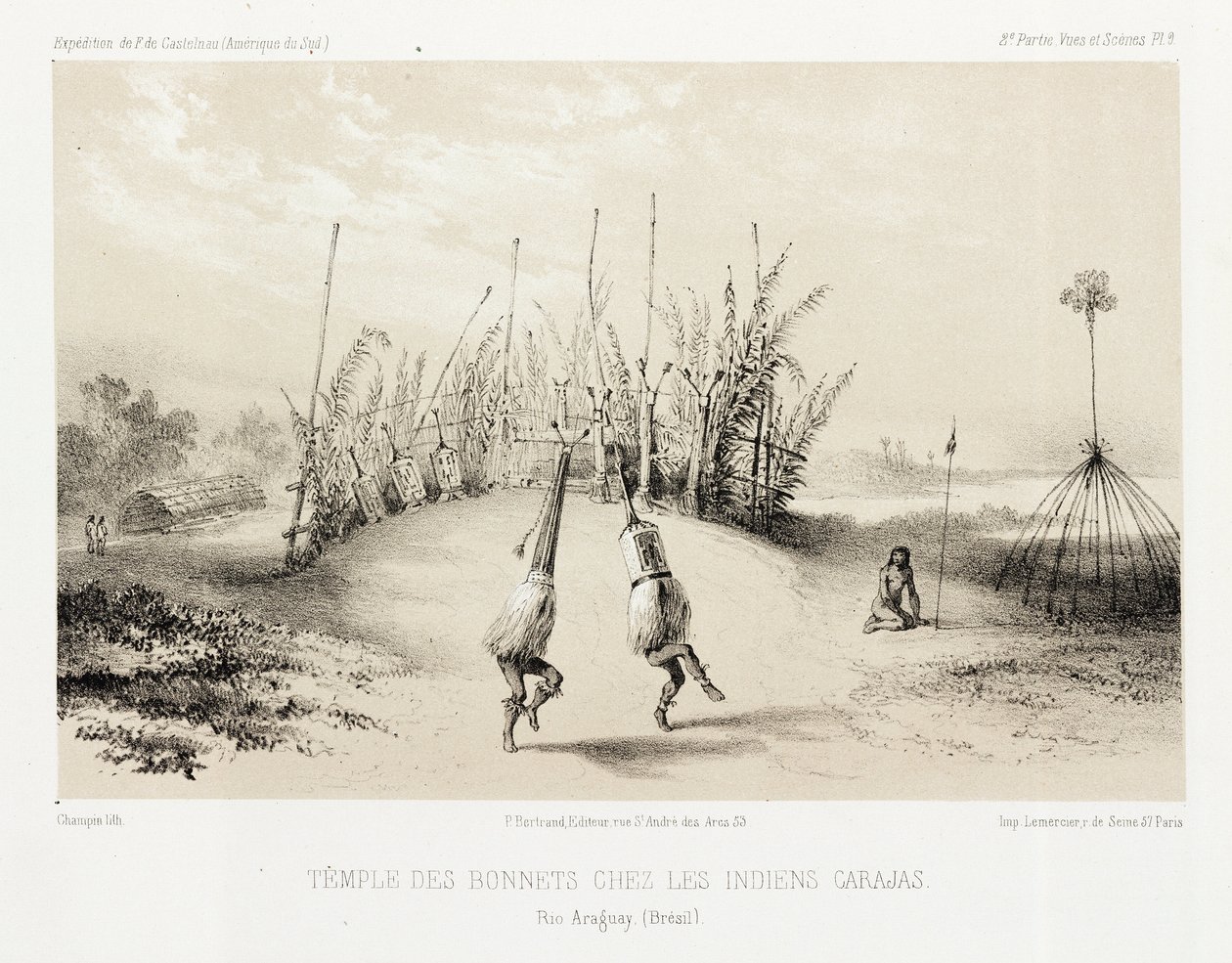 Carajas Kızılderililerinin headdress tapınağı, Brezilya, c 1843-1847 by Unbekannt