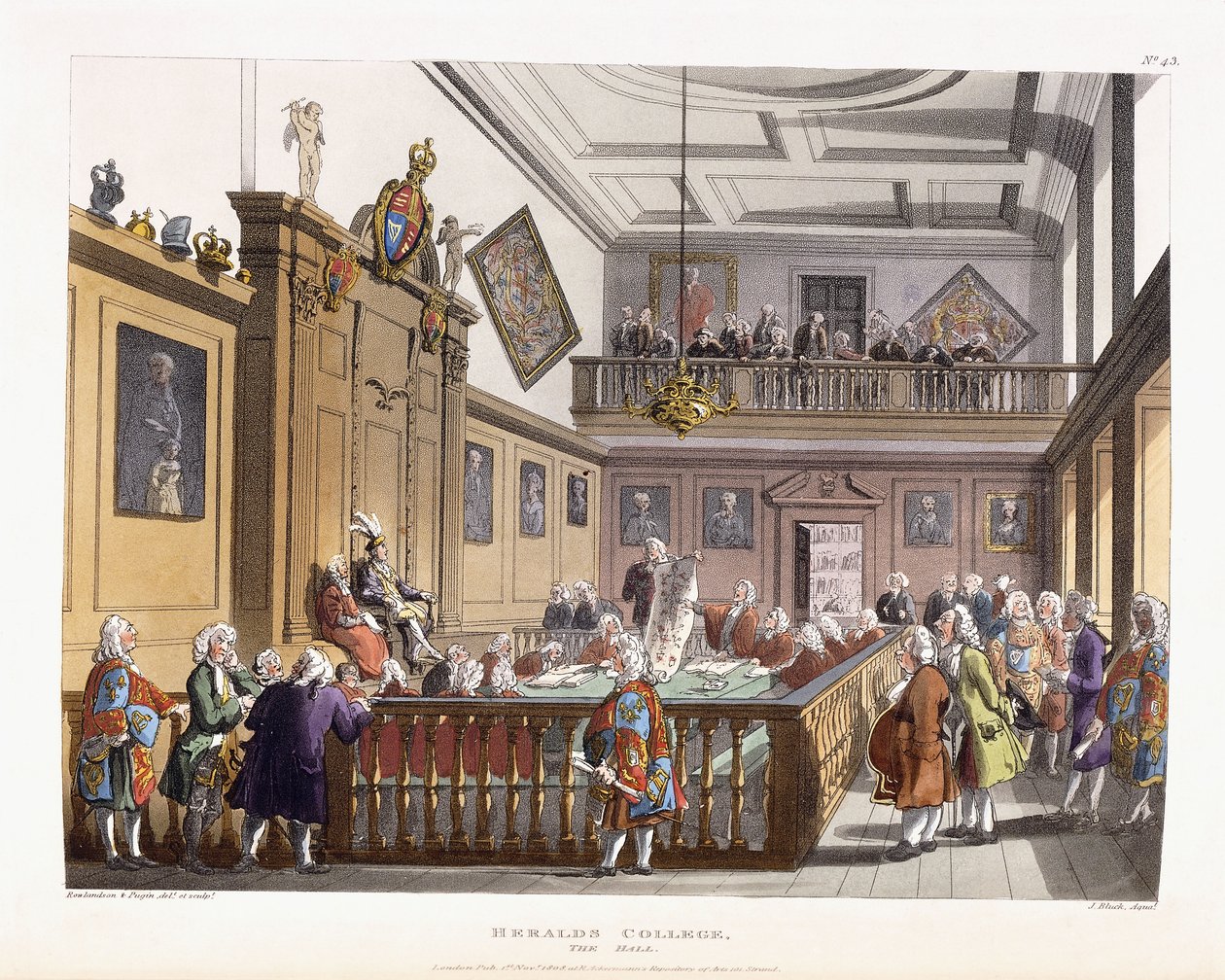 Heralds College: The Hall, "The Microcosm of London"dan, 1808-1810 by Unbekannt
