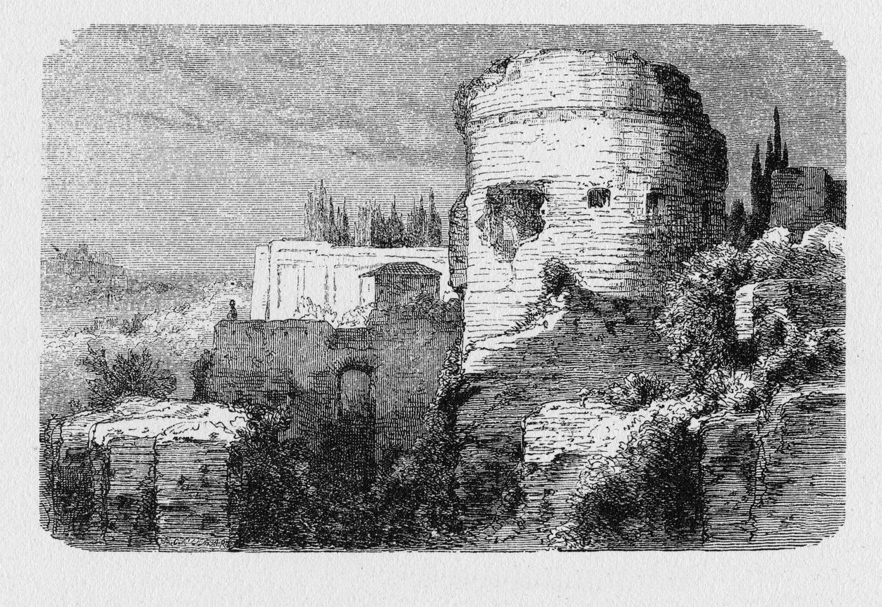 Antik Roma Tarihi. Palatine tepesinin antik kulesi by Unbekannt