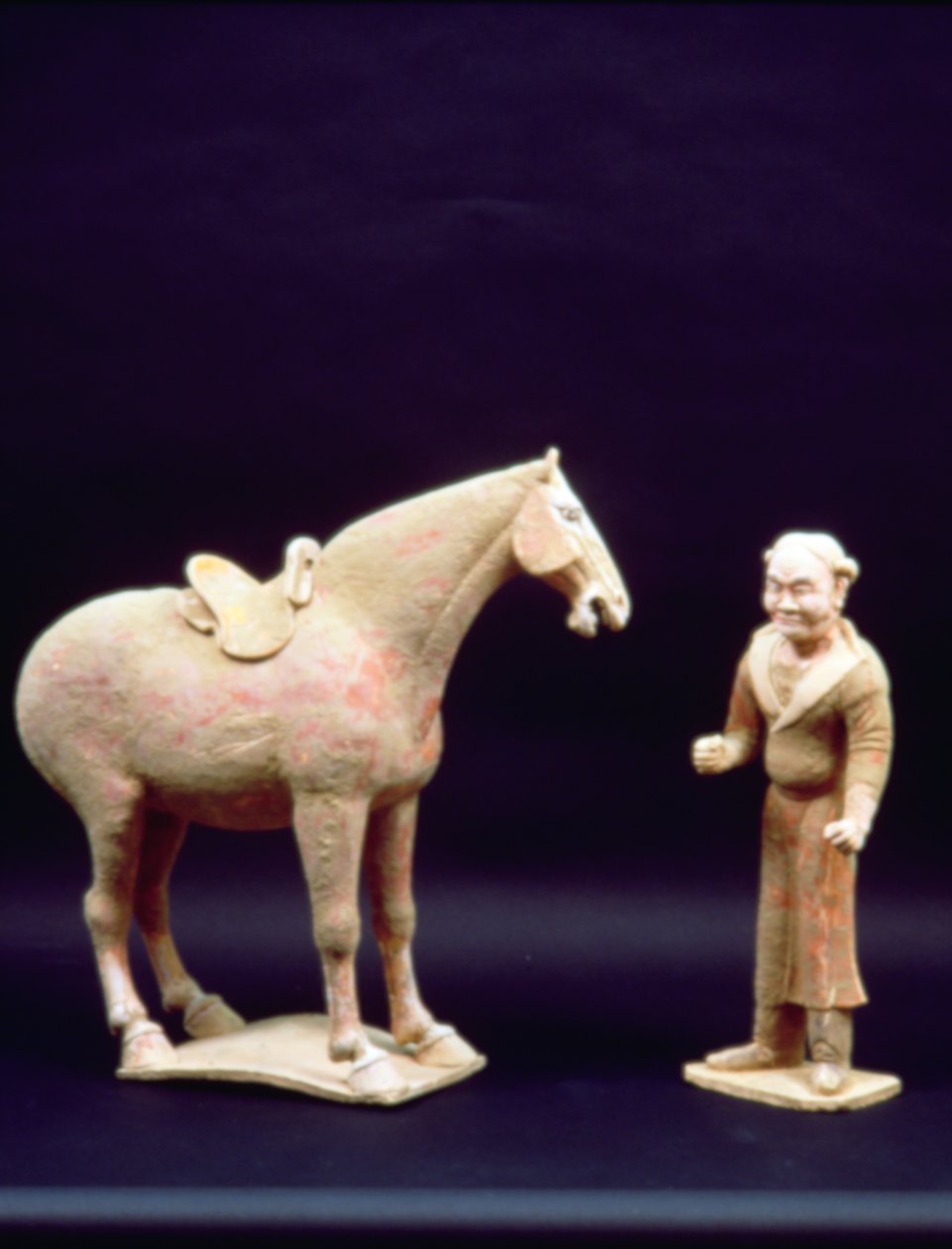 At ve Hizmetkar, Çinli, Tang hanedanı (618-906) (pişmiş toprak) by Unbekannt