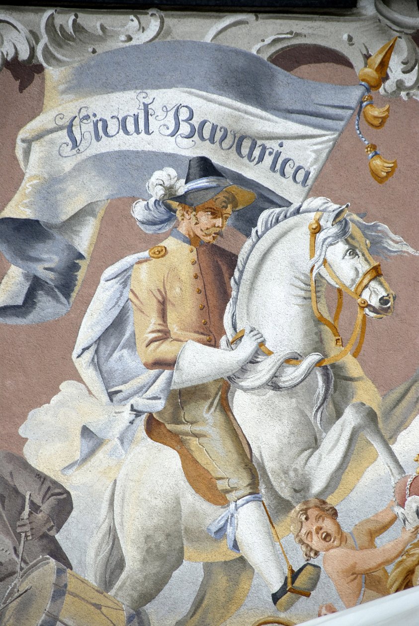 Horseback Rider, Fresco, Baviere, Almanya. by Unbekannter Künstler