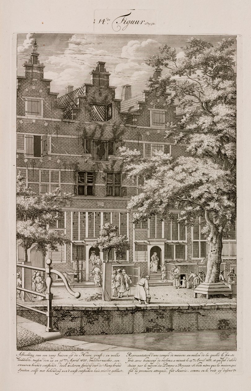 Yangında hasar gören ev, Amsterdam, Hollanda by Unbekannt
