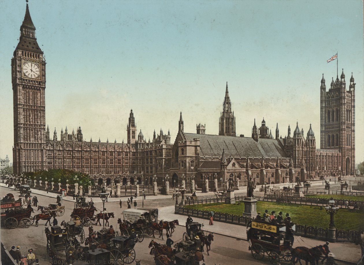 Parlamento Evleri, Londra, c.1890-1900 (fotokrom mekanik baskı) by Unbekannt