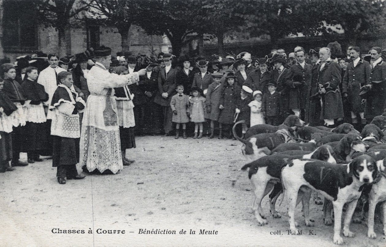Avcılık: köpek sürüsünün kutsaması - Kartpostal 19. yüzyılın sonu - 20. yüzyılın başı by Unbekannt