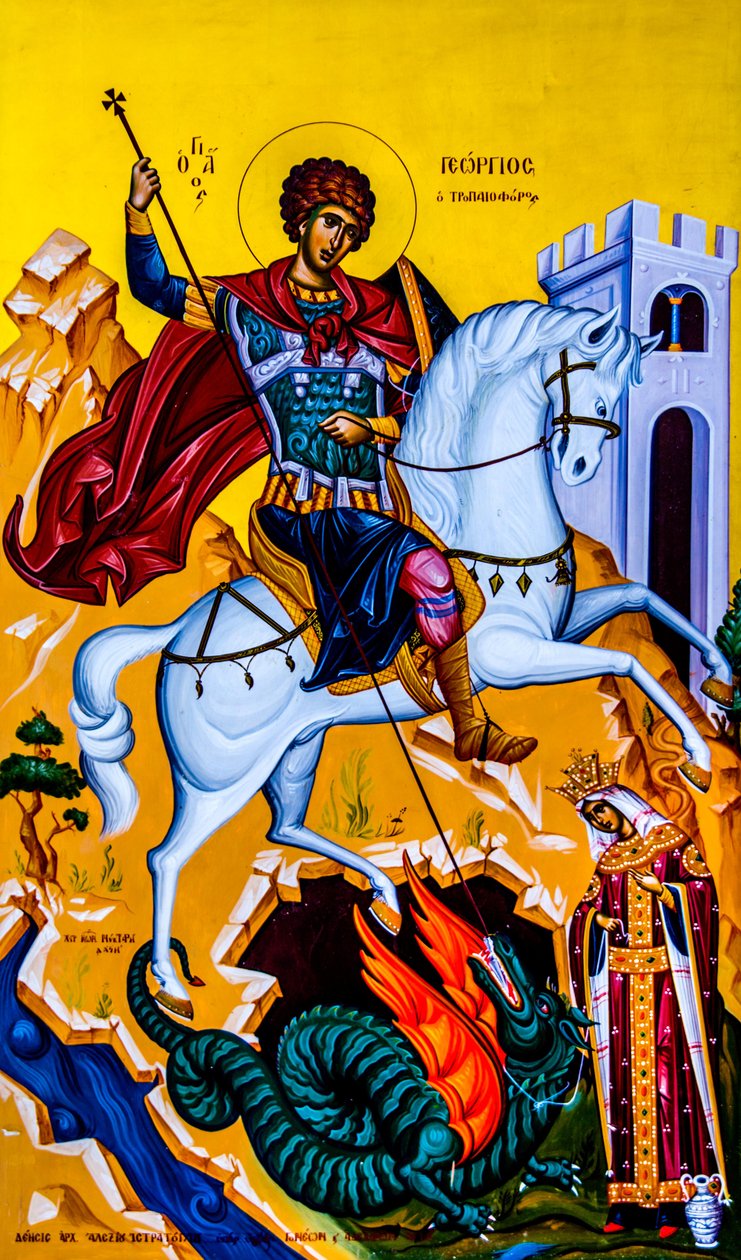 Saint George Simgesi, Moni Karydi, Girit, Vamos, Girit, Yunanistan, Avrupa (fotoğraf) by Unbekannter Künstler