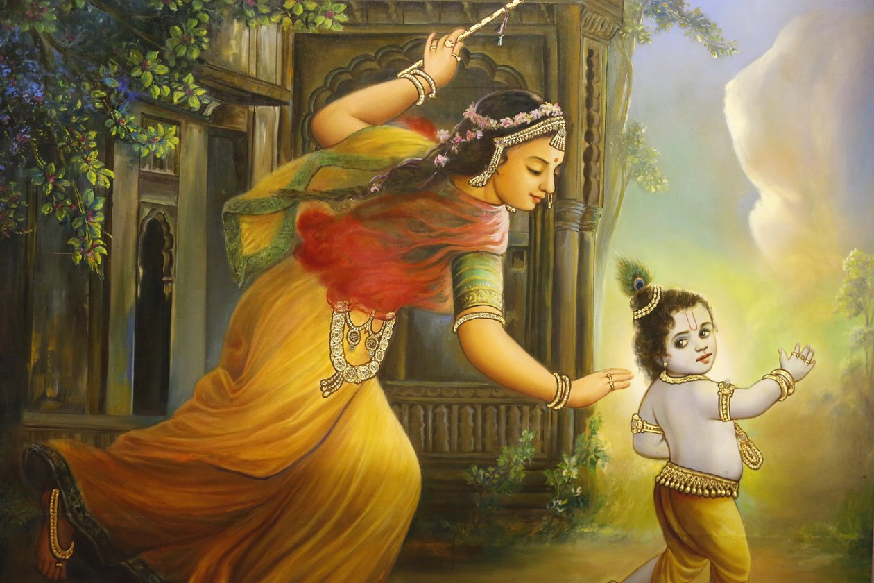 Jalaram Namaz Hindu Tapınağı, Leicester. Fresk. Yashoda ve Krishna. Birleşik Krallık by Unbekannt