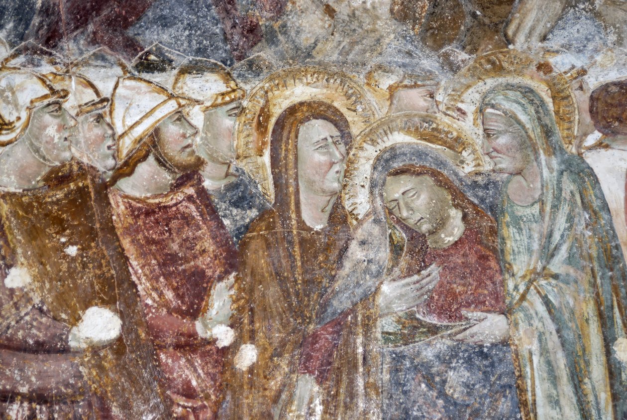 İsa Mesih gözyaşları içinde kadınlarla tanışır. Katedral Sant'Andrea, Amalfi, İtalya tarafından boyama (fresk). by Unbekannt