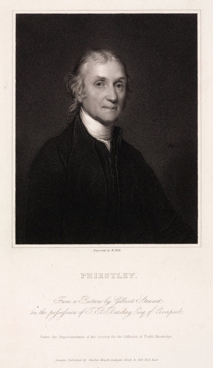 Joseph Priestley, İngiliz-Amerikalı ilahiyatçı ve kimyager, 1800 dolayları by Unbekannt