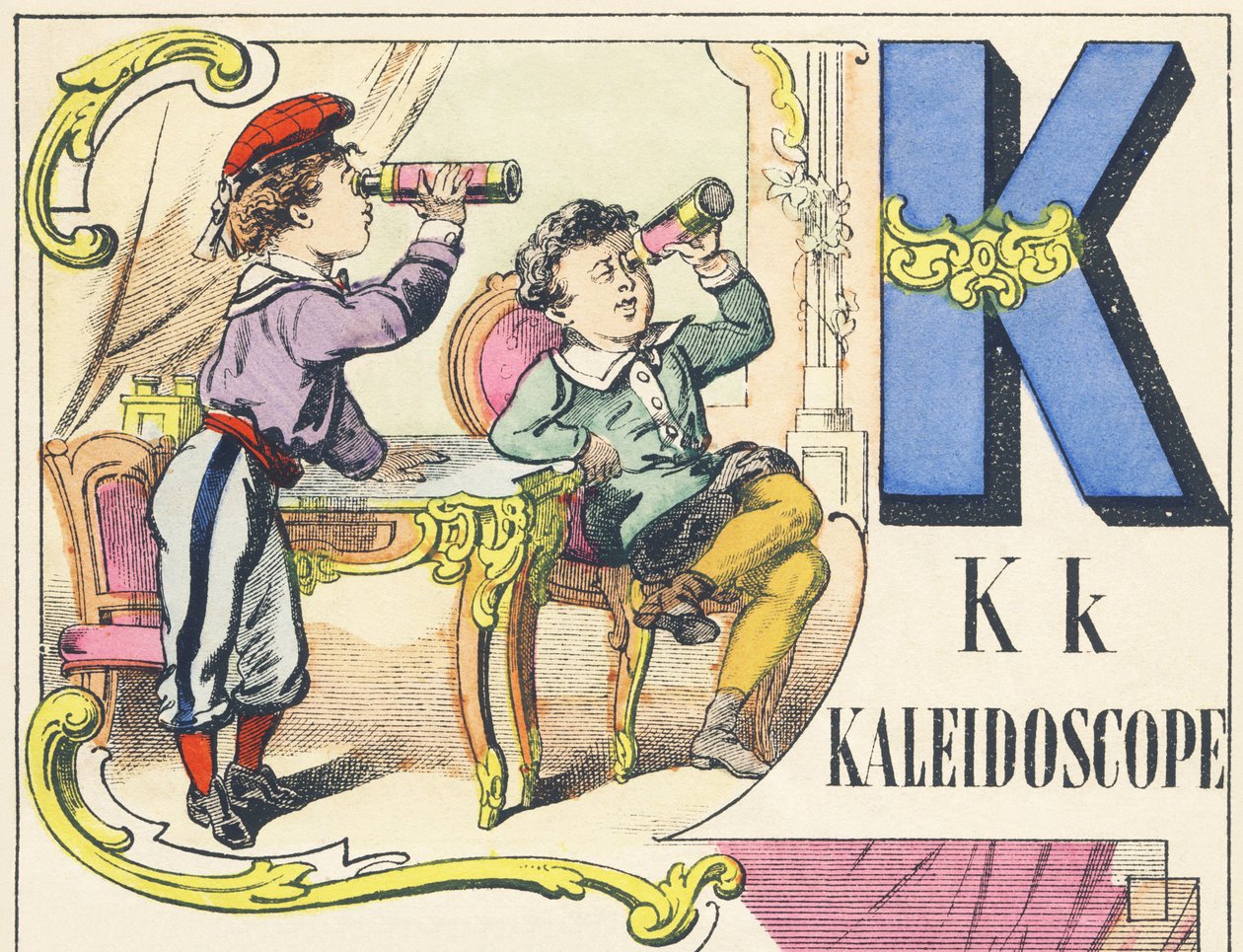 K : kaleydoskop - Oyunlar Alfabesi, c.1890 (illüstrasyon) by Unbekannt